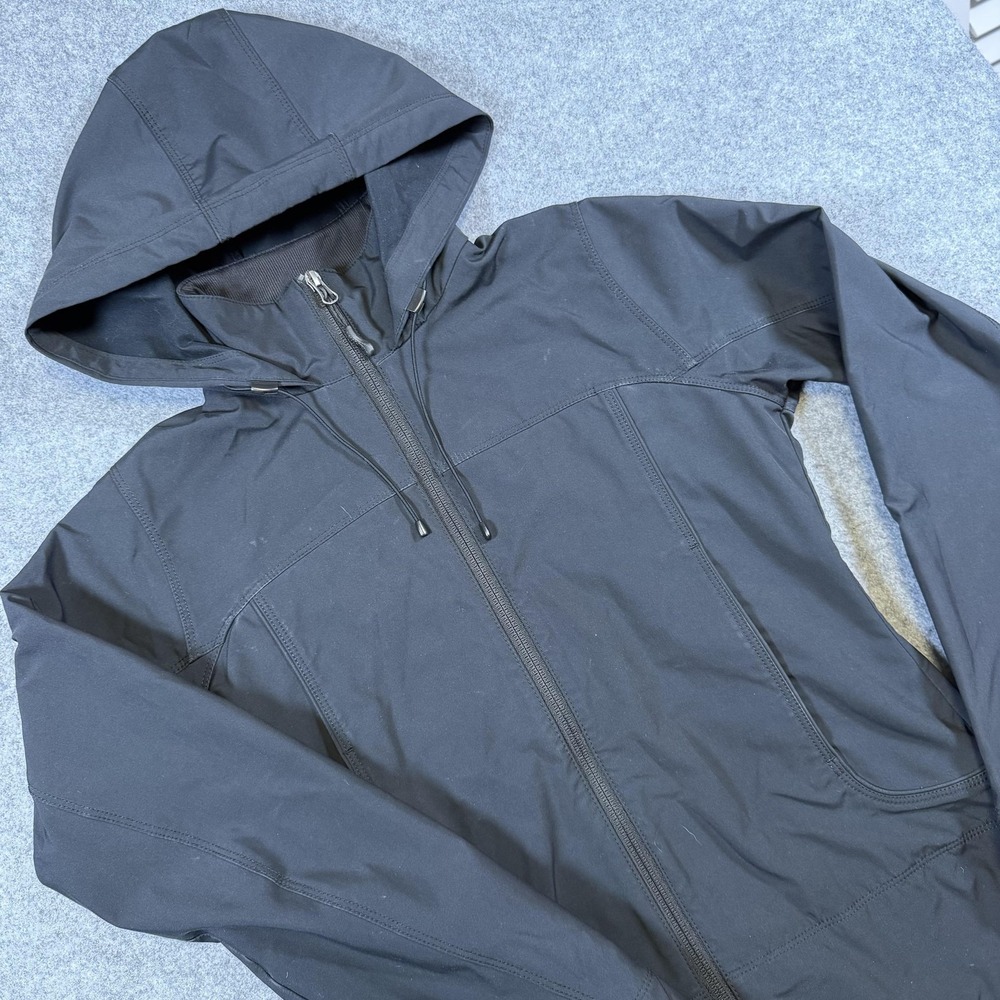 Marmot Jacket Womens Small Black Softshell Hooded Full Zip Lightweight Hiking